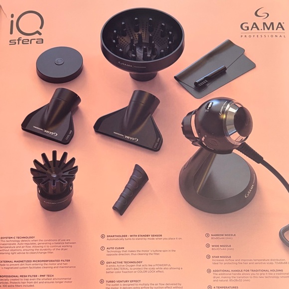 NEW! GAMA Professional iQ Sfera Hairdryer & Accessories. New! Not Even Released! - Picture 4 of 13